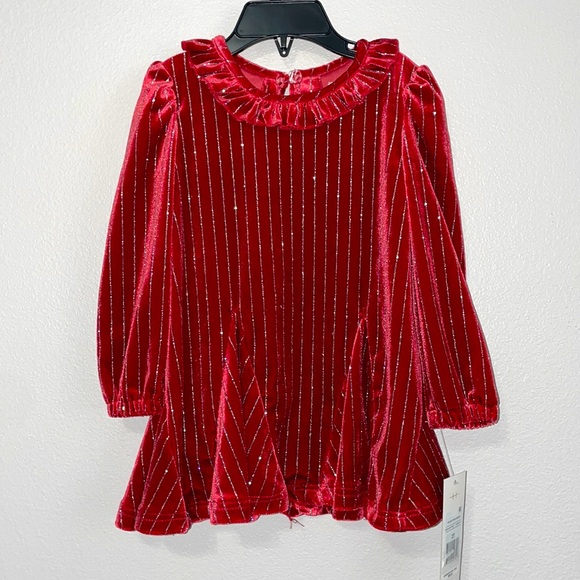 Habitual Dark Red Holiday Dress Size 2T - Picture 1 of 4